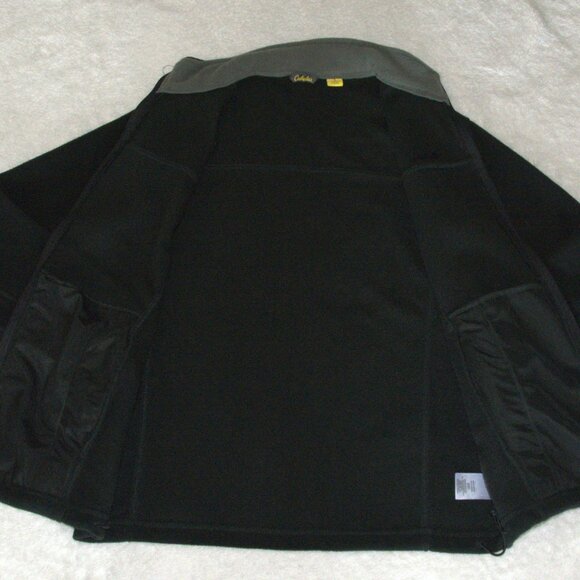 Cabela's Men's Jacket Black Fleece Full Zip size Small - Picture 4 of 6